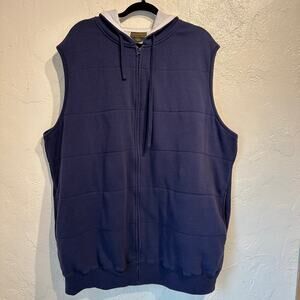 Boulder Creek Trading Company Size 2XL Tall Sleeveless Hoodie Thermal Lined Navy